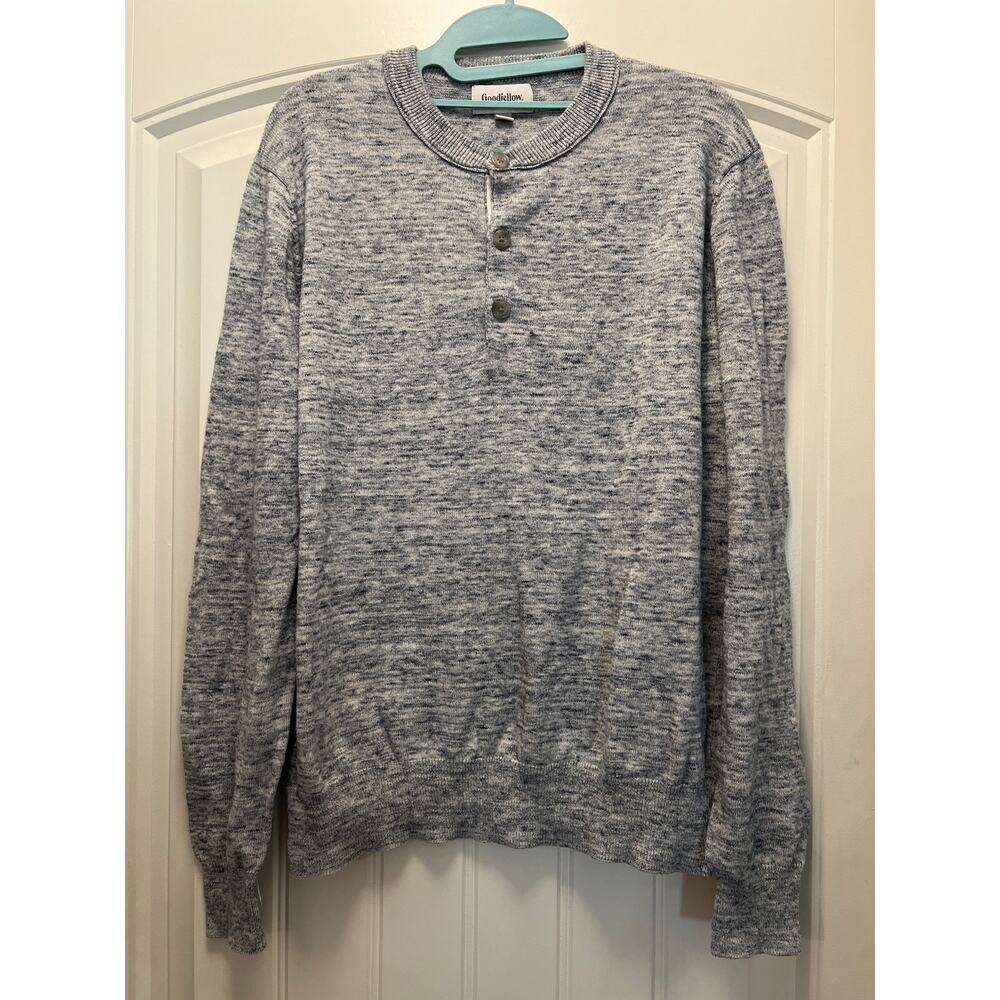 Goodfellow & Co Men’s Long‎ Sleeve Heathered Pullover Henley Sweater Size M Gray